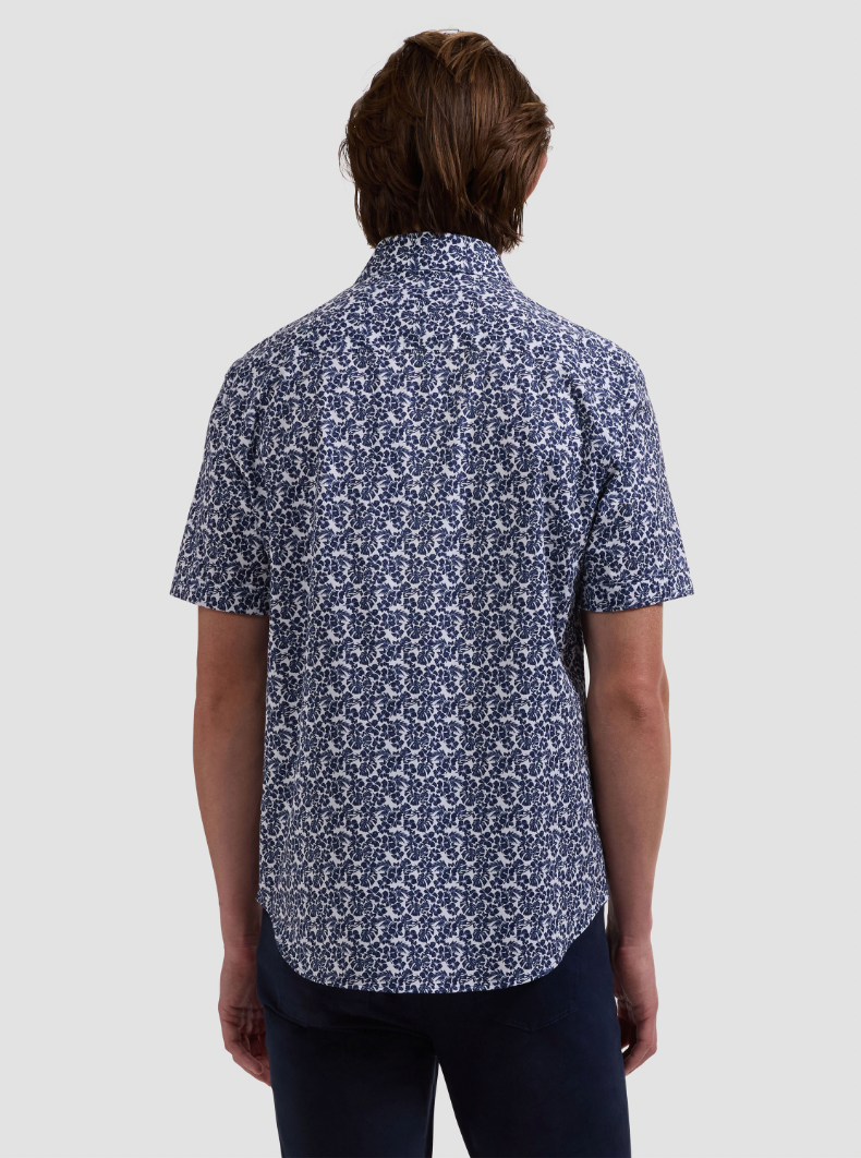 MILES SHORT SLEEVE SHIRT (NAVY) - BUGATCHI