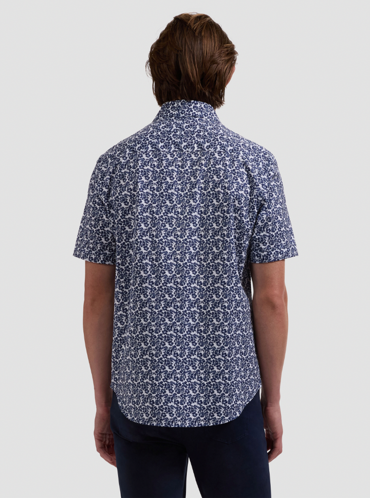 MILES SHORT SLEEVE SHIRT (NAVY) - BUGATCHI