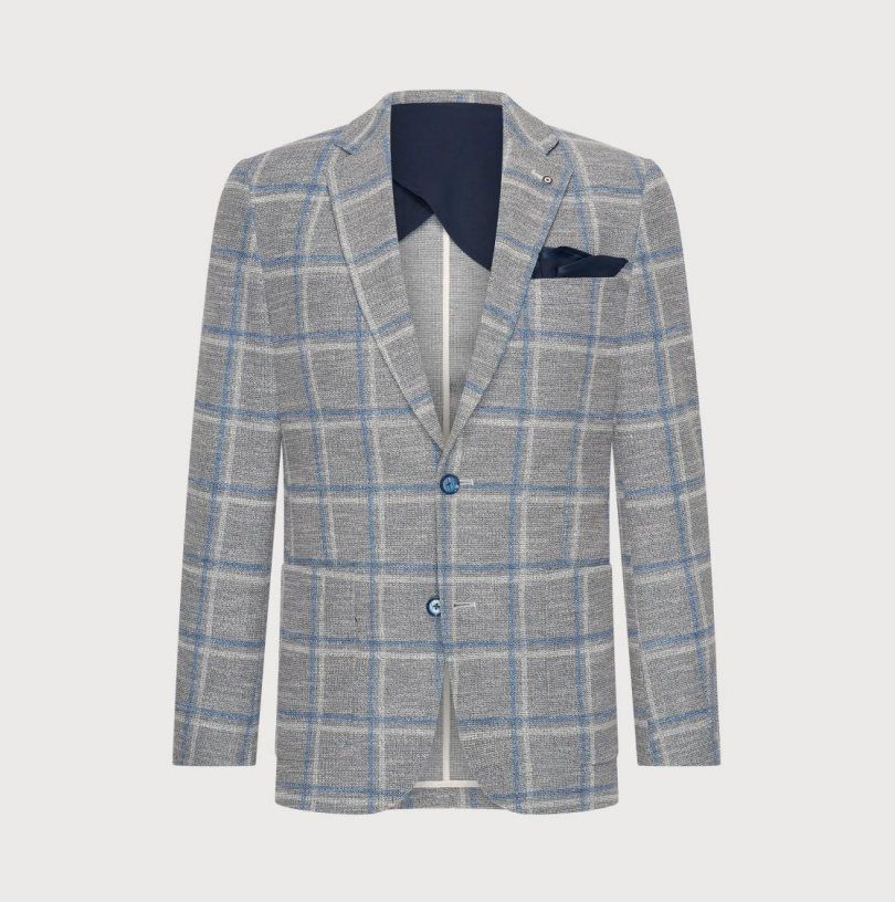 LARGE CHECK BLAZER (GREY) - BLUE INDUSTRY