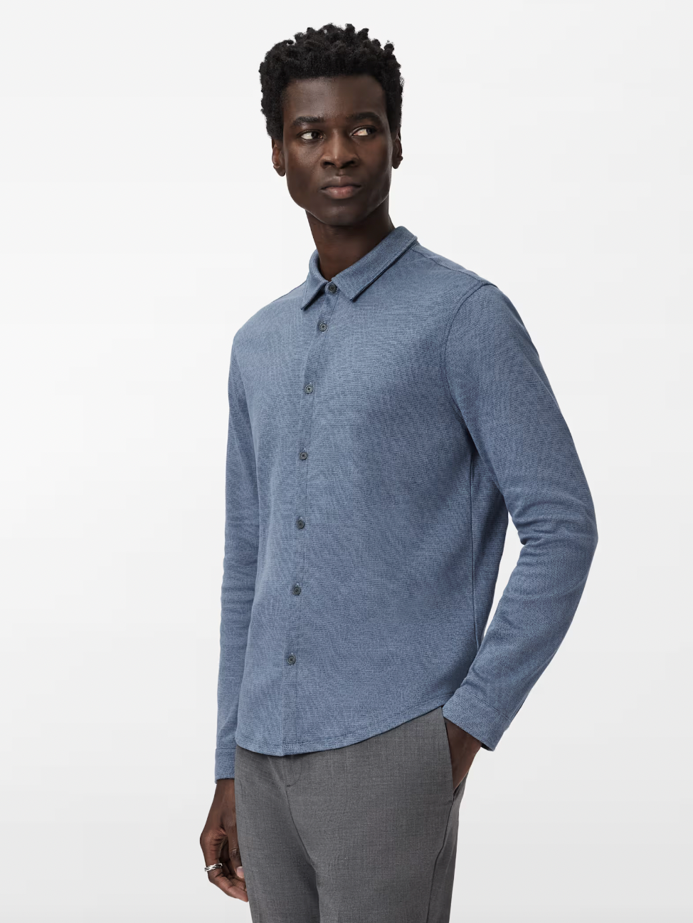 PALADINO SHIRT (OLIED BLUE) - JOHN VARVATOS