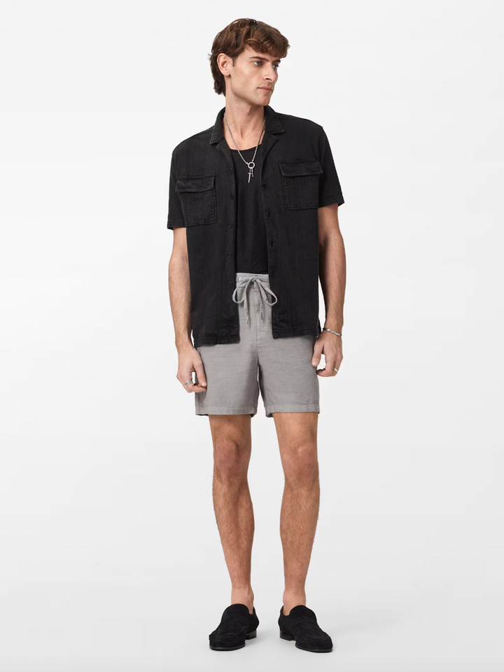 AMADORA CAMP COLLAR SHIRT (BLACK) - JOHN VARVATOS