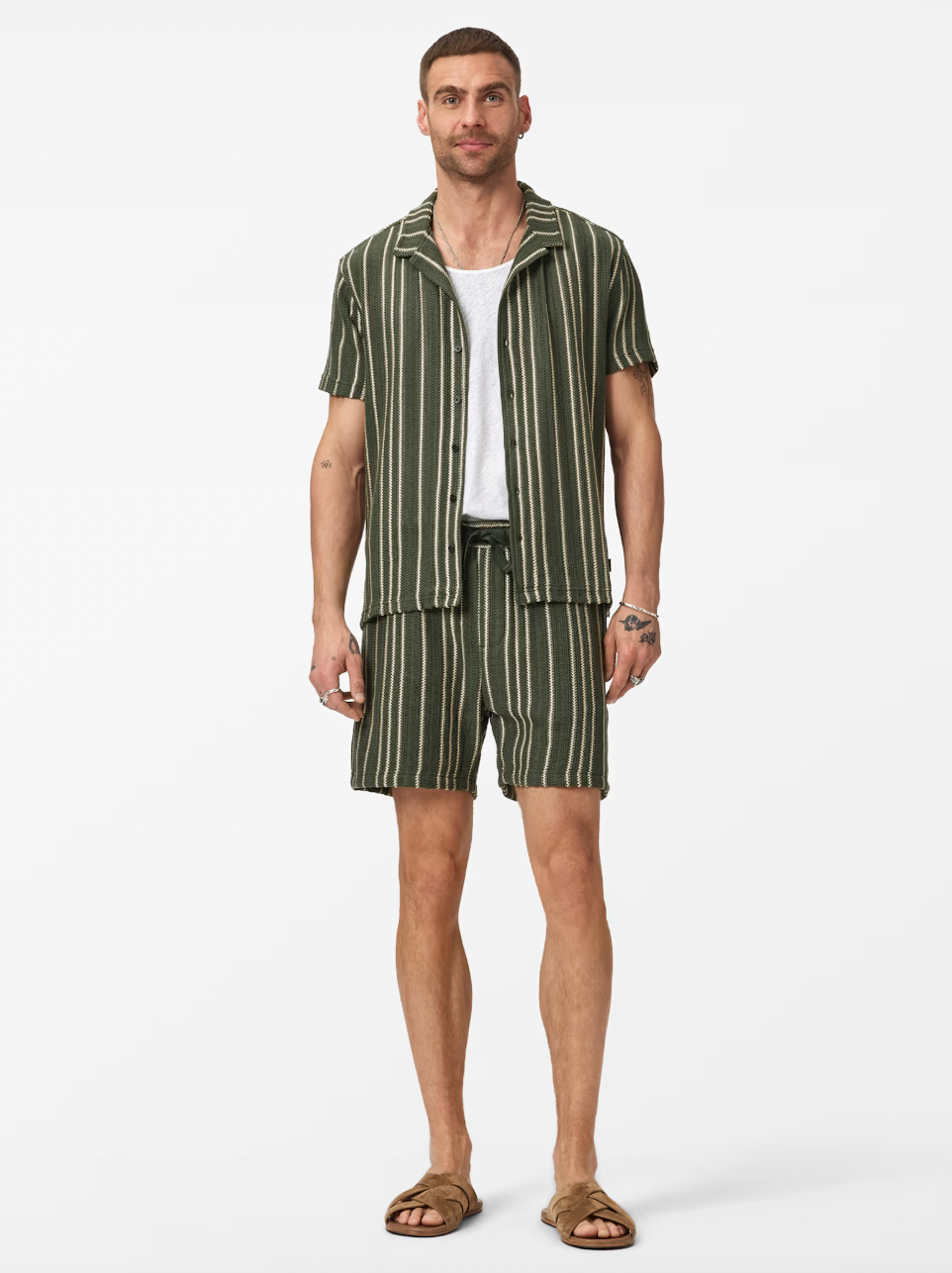 EVERSON STRIPE SHORTS (MOSS) - JOHN VARVATOS