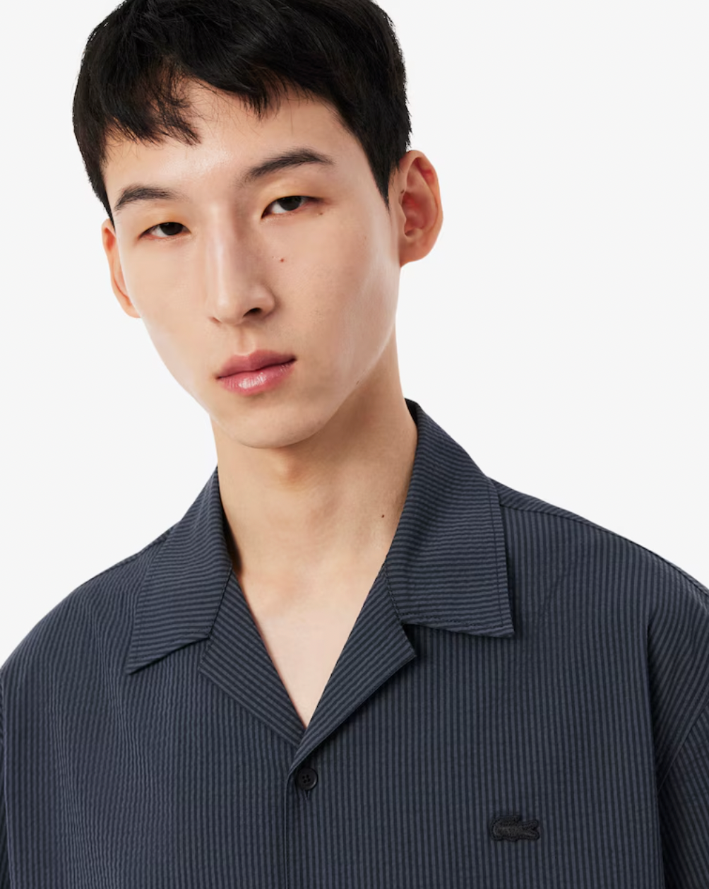 SEERSUCKER SHIRT (GRAPHITE) - LACOSTE