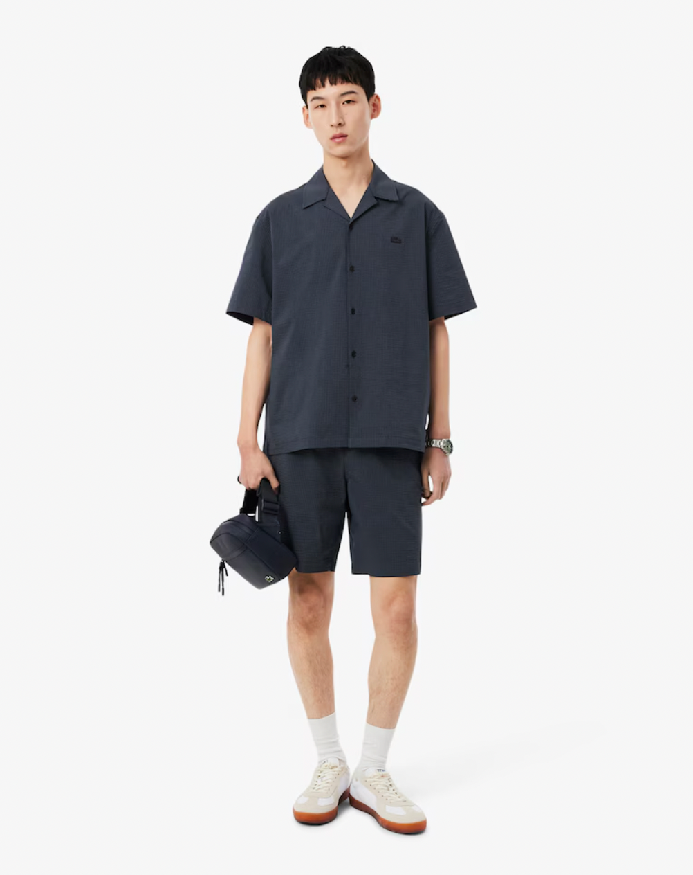 SEERSUCKER SHIRT (GRAPHITE) - LACOSTE