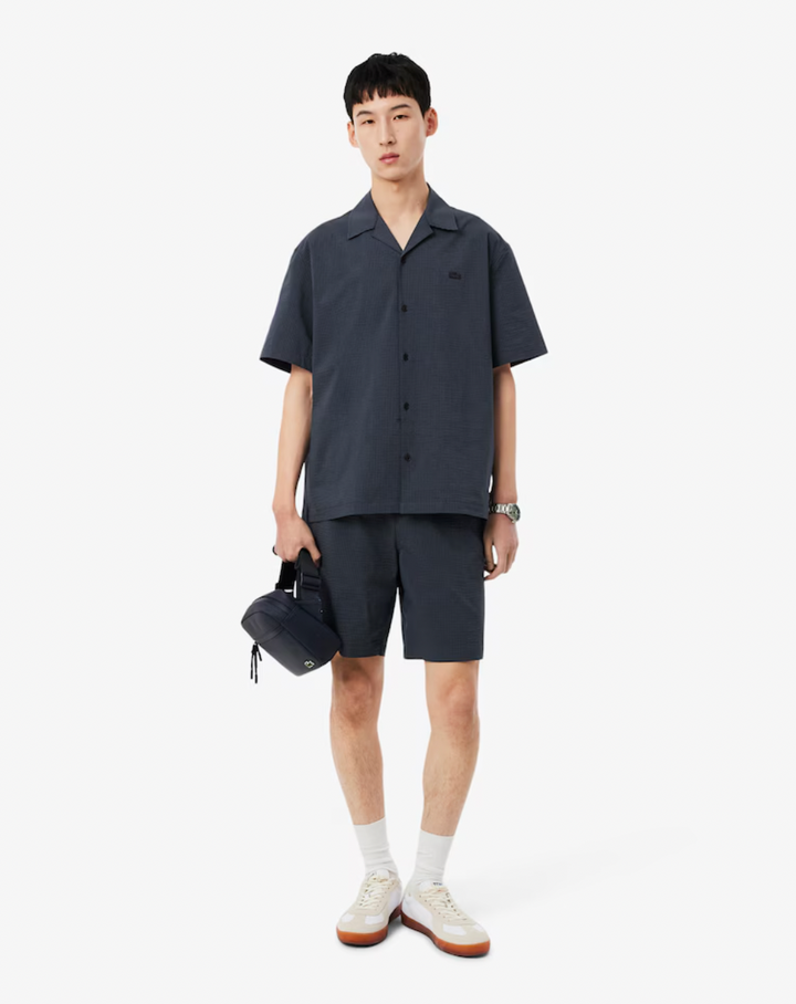 SEERSUCKER SHIRT (GRAPHITE) - LACOSTE