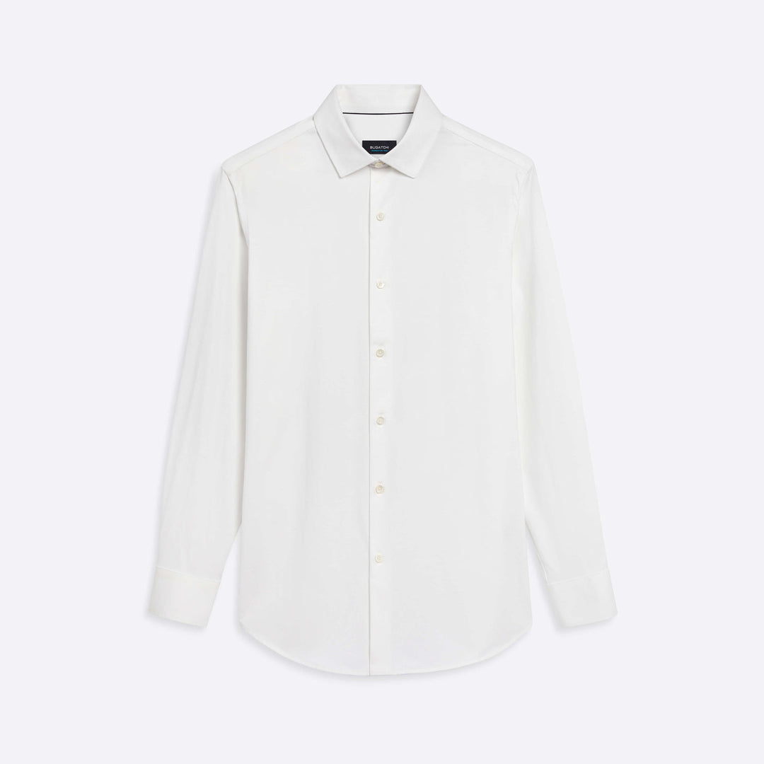 SOLID COTTON SHIRT (WHITE) - BUGATCHI