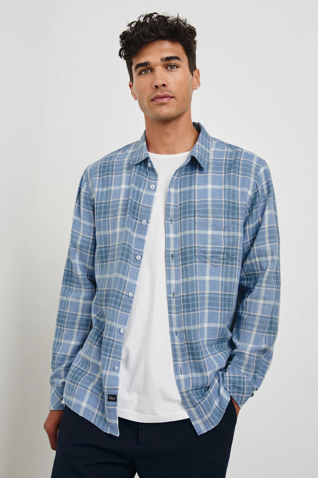 WYATT SHIRT (BLUE MELANGE) - RAILS