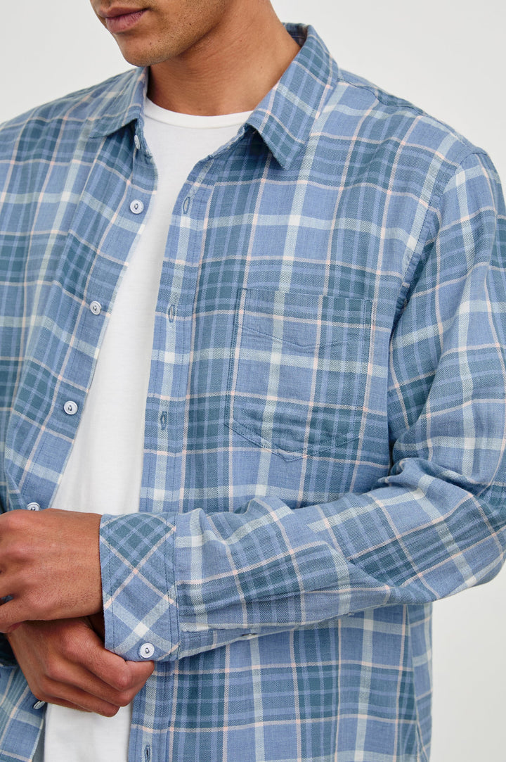 WYATT SHIRT (BLUE MELANGE) - RAILS