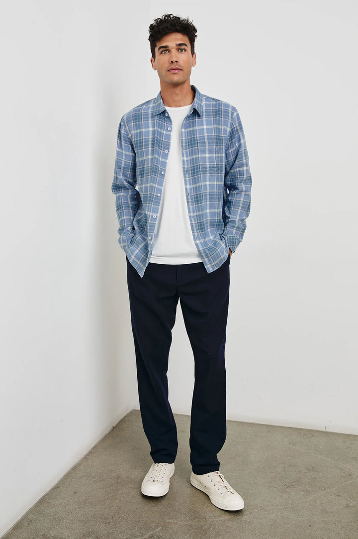 WYATT SHIRT (BLUE MELANGE) - RAILS