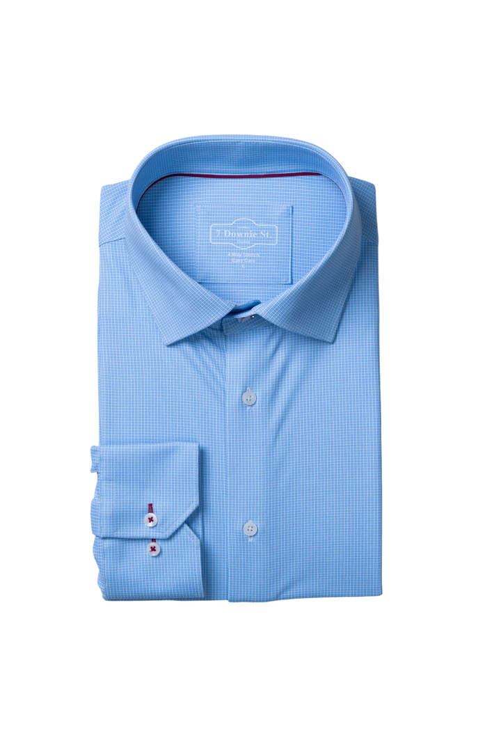 SILK TOUCH LONGSLEEVE SHIRT (BLUE) - 7 DOWNIE