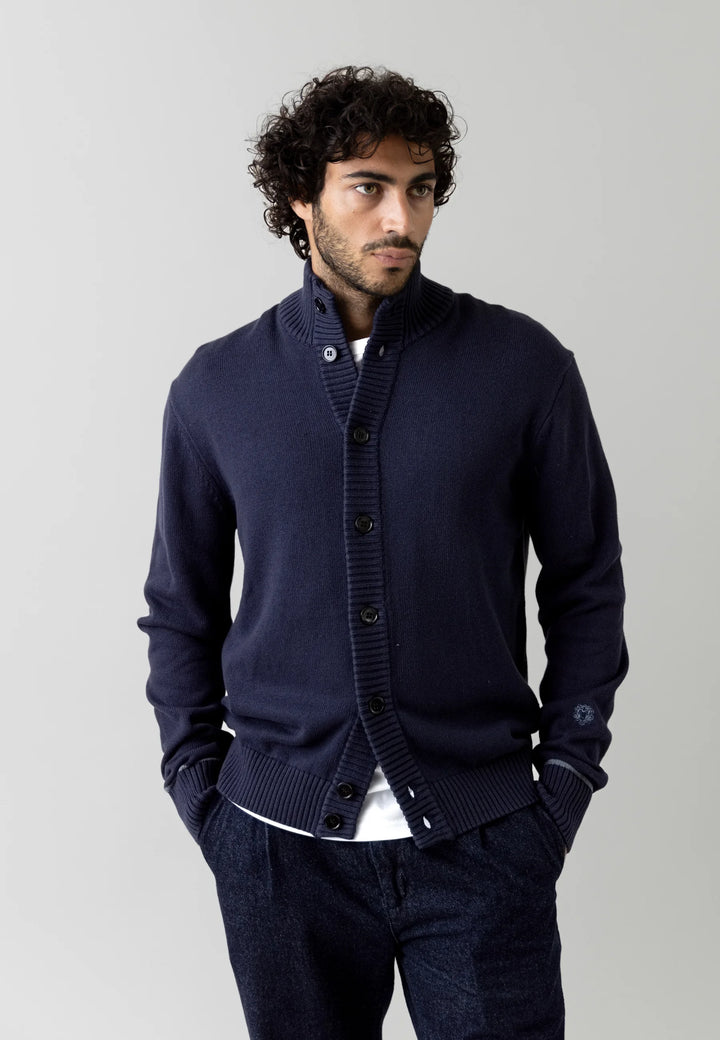 BARELLA CARDIGAN KNIT (NAVY) - MOS MOSH GALLERY