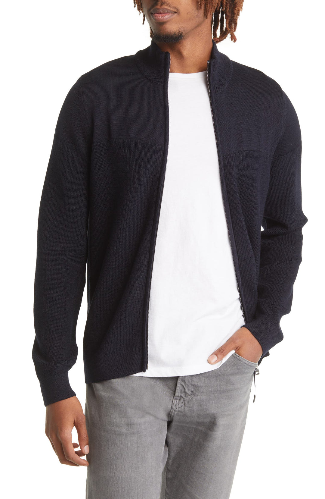 JAKE ZIP SWEATER (NAVY) - BRAX