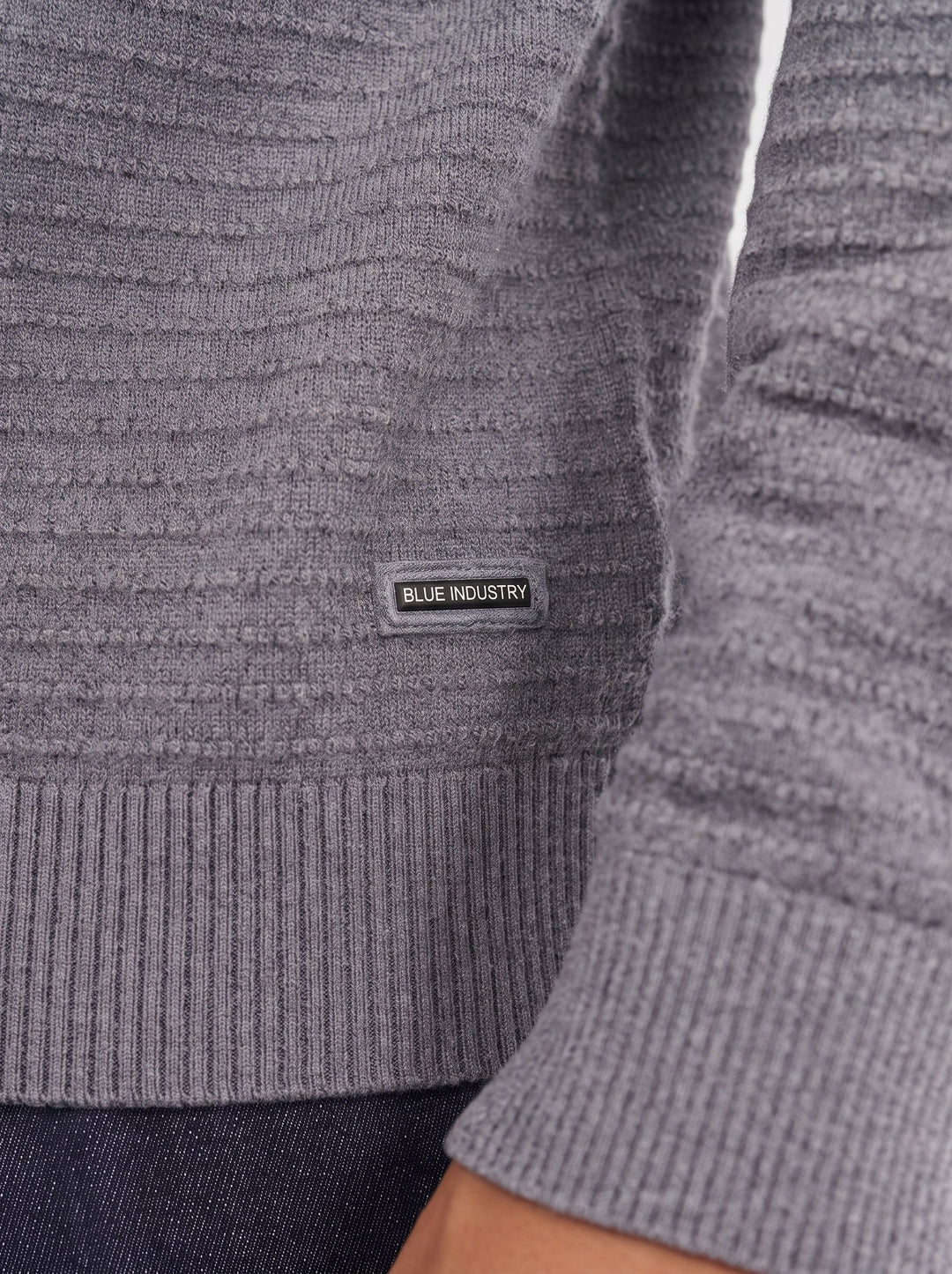 FINE KNIT WOOL SWEATER (GREY) - BLUE INDUSTRY