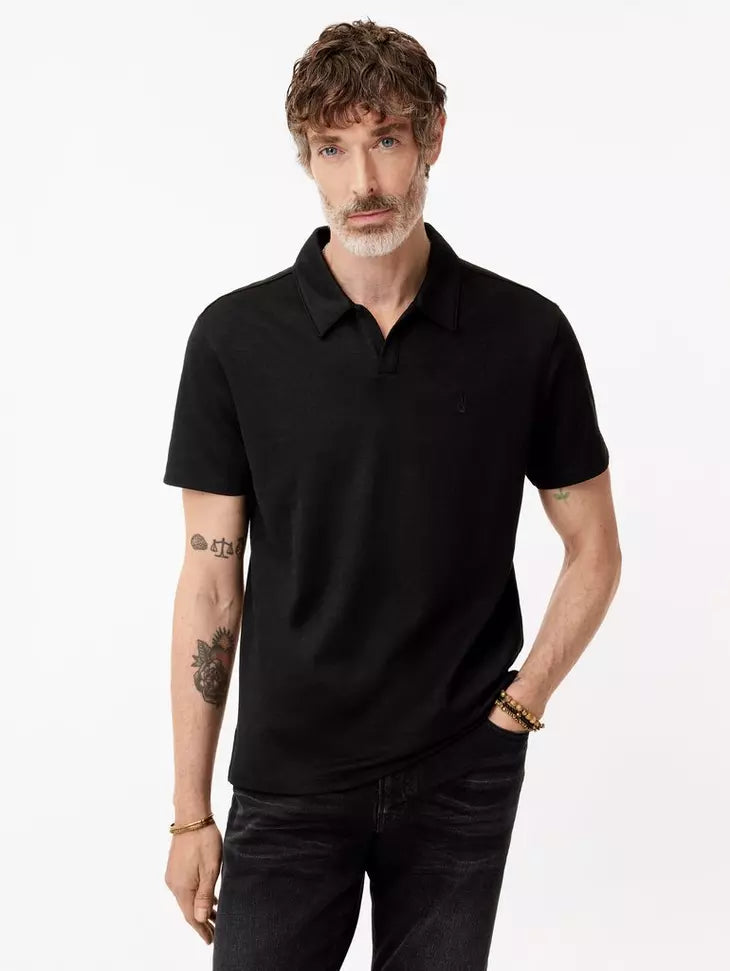 HAGUE JACQUARD POLO (BLACK) - JOHN VARVATOS