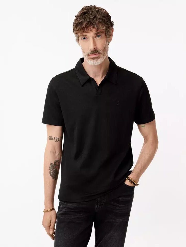 HAGUE JACQUARD POLO (BLACK) - JOHN VARVATOS