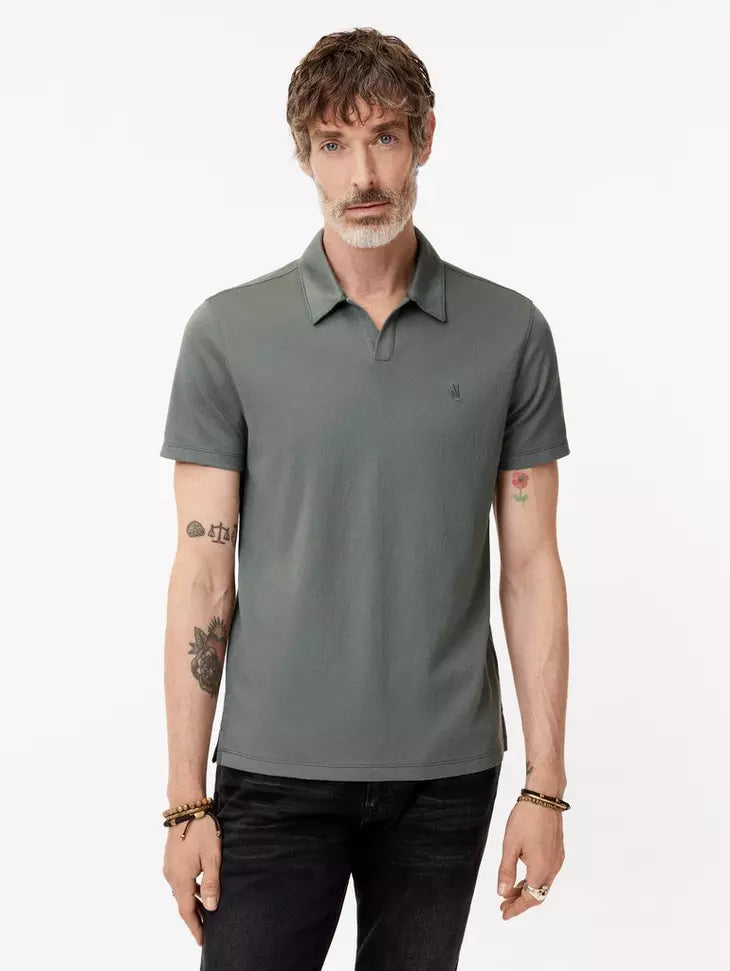 HAGUE JACQUARD POLO (GREY) - JOHN VARVATOS