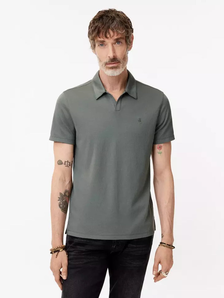 HAGUE JACQUARD POLO (GREY) - JOHN VARVATOS