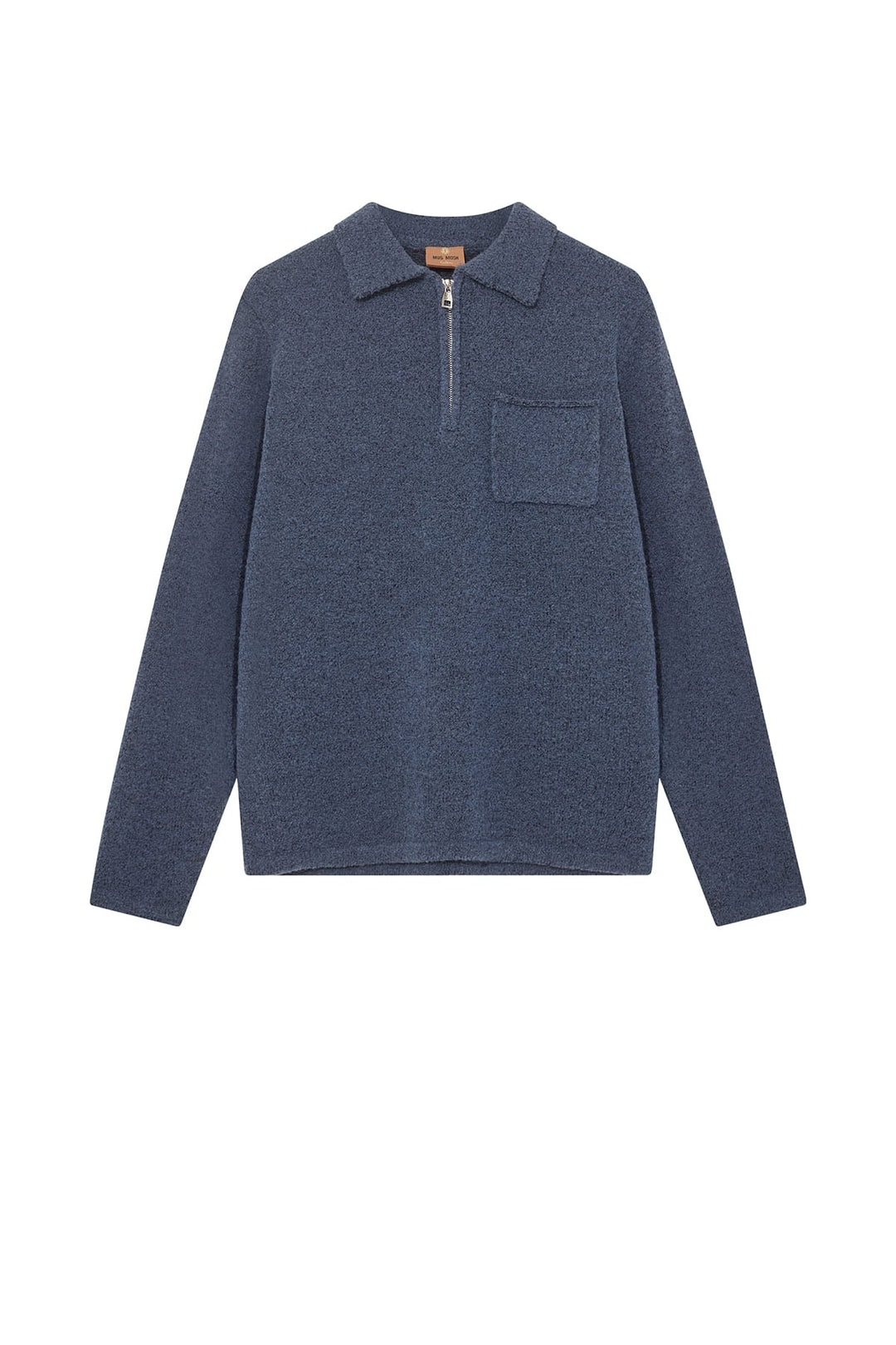 RYAN SOFT ZIP POLO PULLOVER (BLUE) - MOS MOSH GALLERY