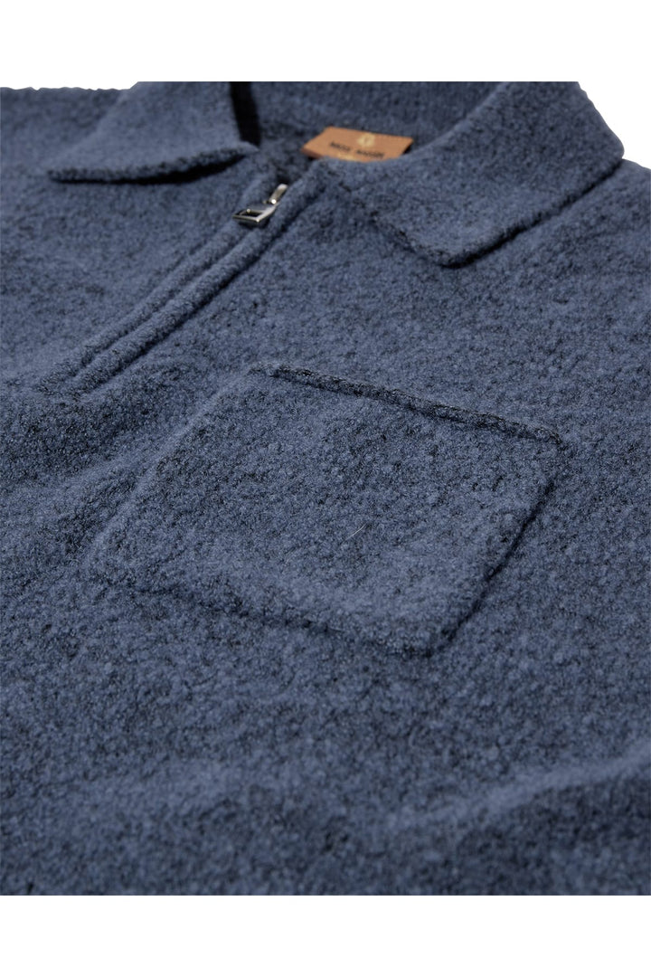RYAN SOFT ZIP POLO PULLOVER (BLUE) - MOS MOSH GALLERY