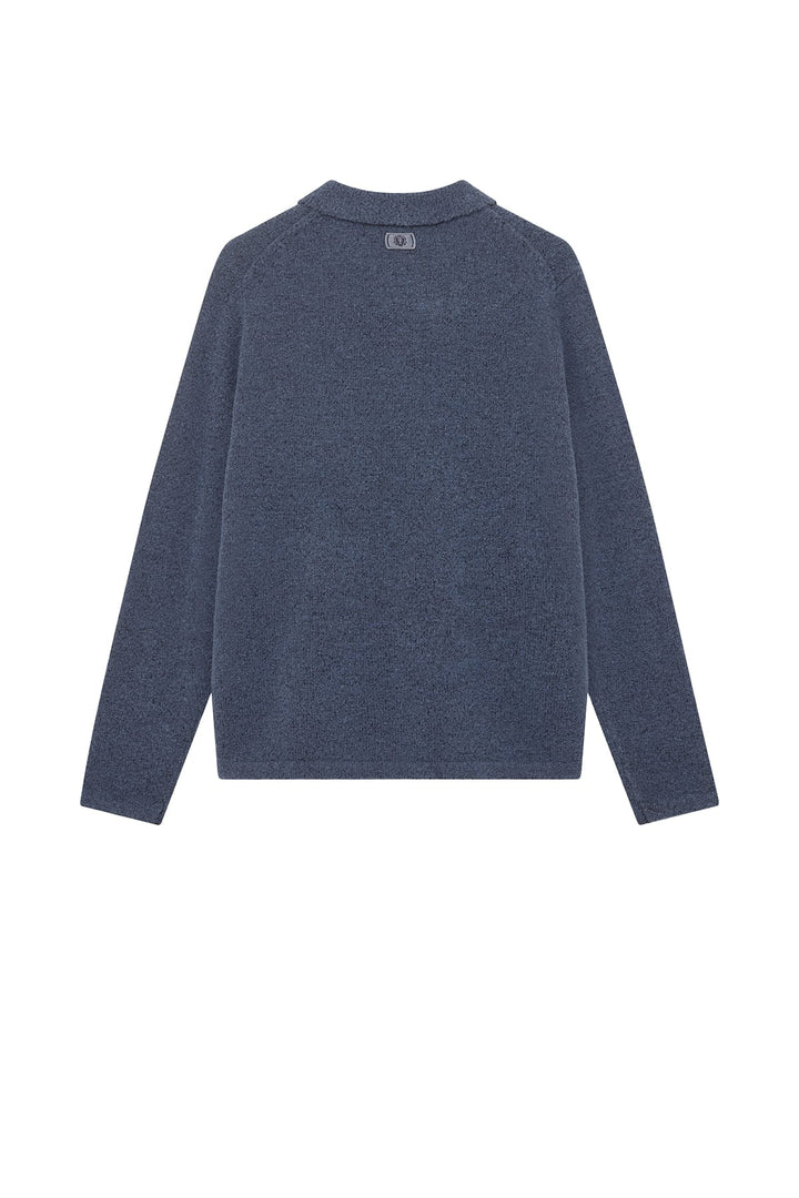 RYAN SOFT ZIP POLO PULLOVER (BLUE) - MOS MOSH GALLERY