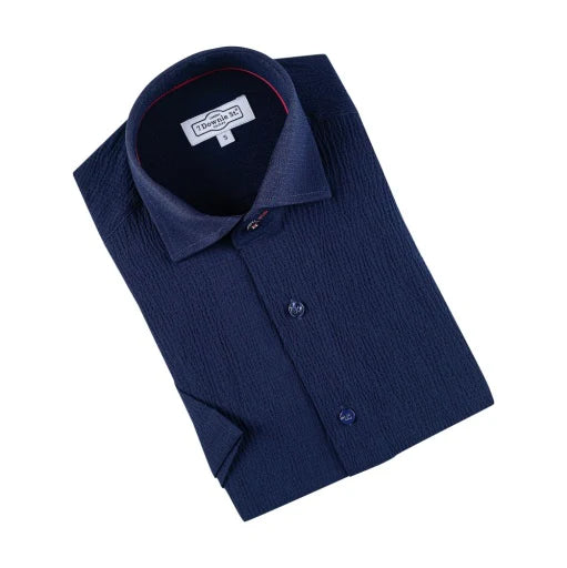 SHORT SLEEVE SHIRT (NAVY) - 7 DOWNIE