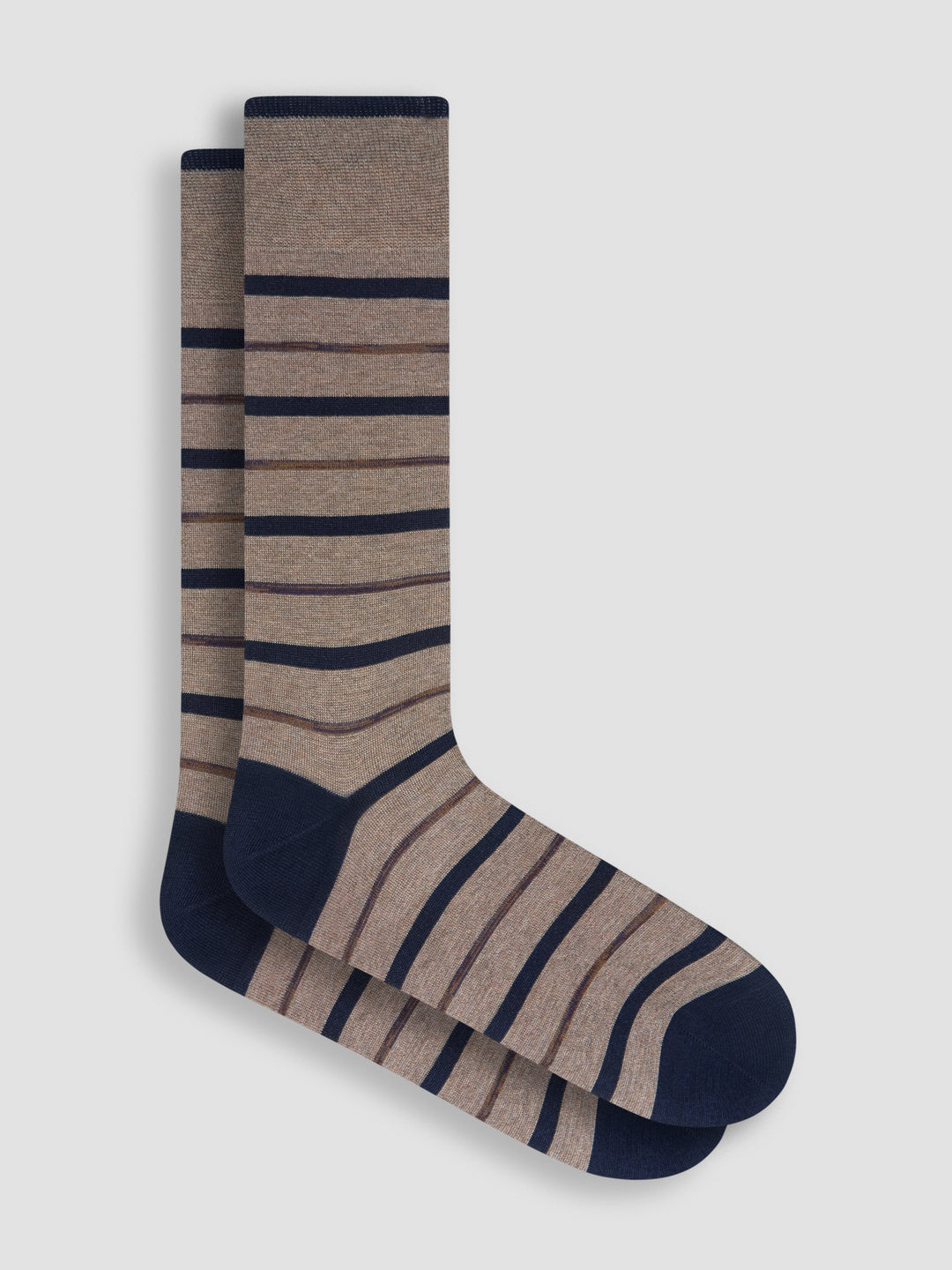 DRESS SOCKS STRIPE (BROWN) - BUGATCHI