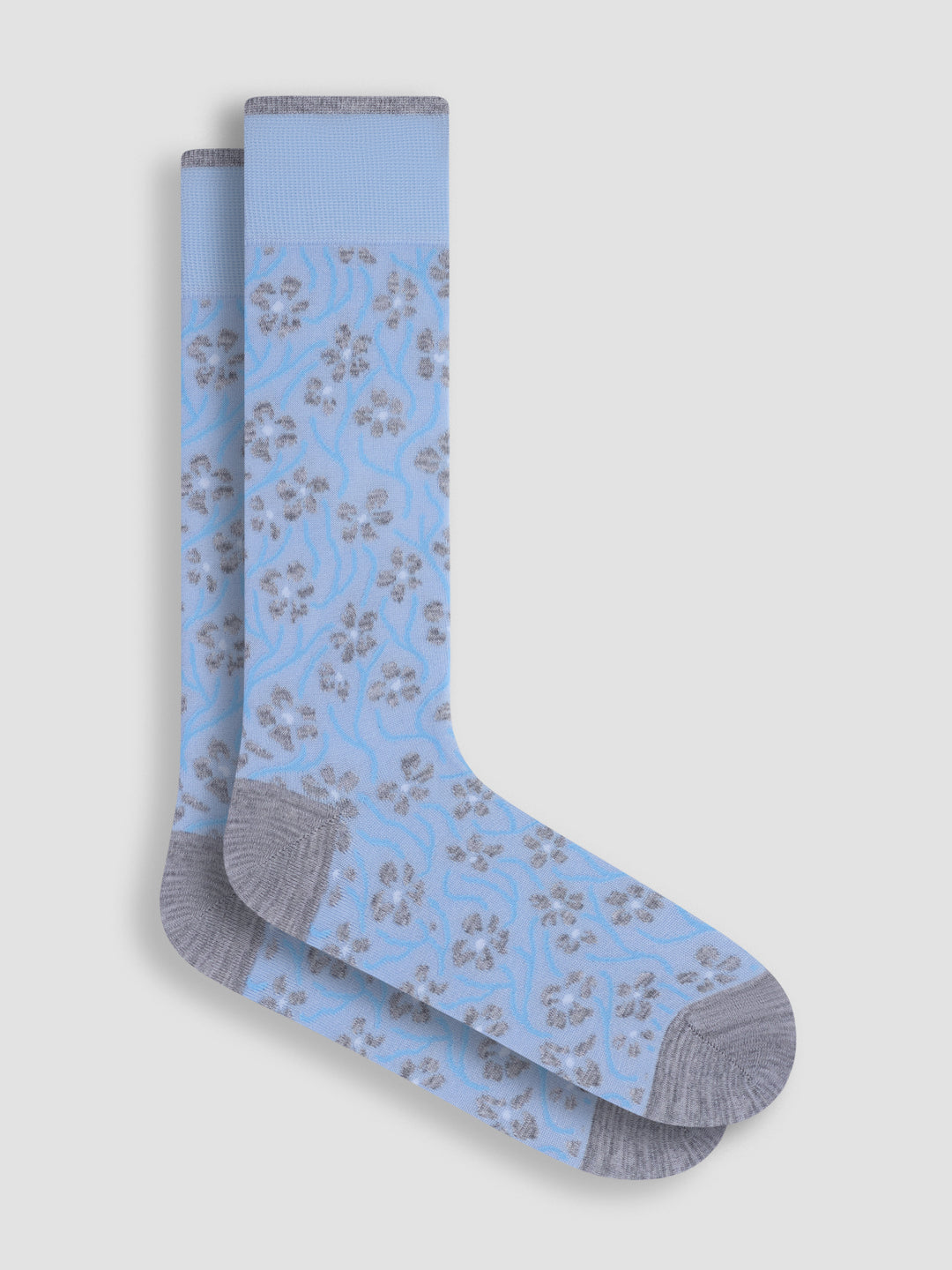 DRESS SOCKS FLORAL (BLUE) - BUGATCHI