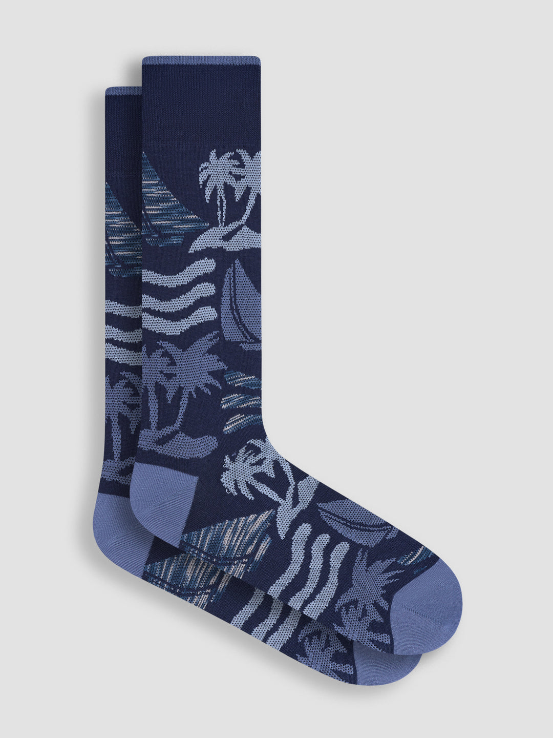 DRESS SOCKS PALM (BLUE) - BUGATCHI