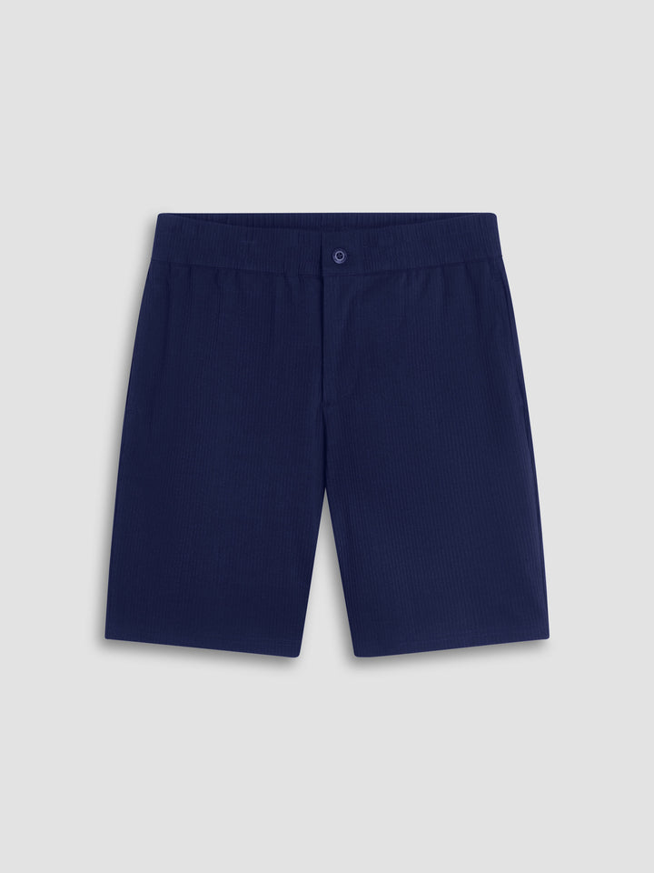 SEERSUCKER DRAWSTRING SHORT (NAVY) - BUGATCHI