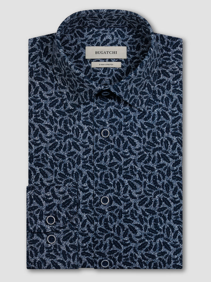 JAMES LONGSLEEVE SHIRT (NAVY) - BUGATCHI