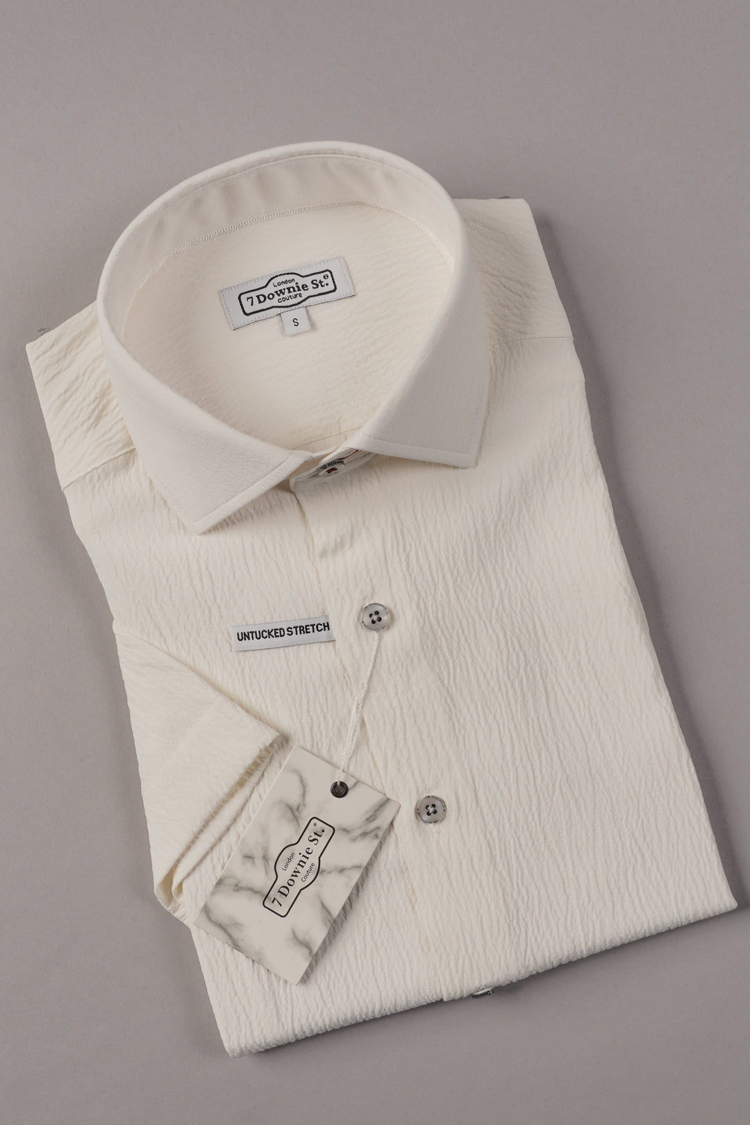 SHORT SLEEVE SHIRT (WHITE) - 7 DOWNIE