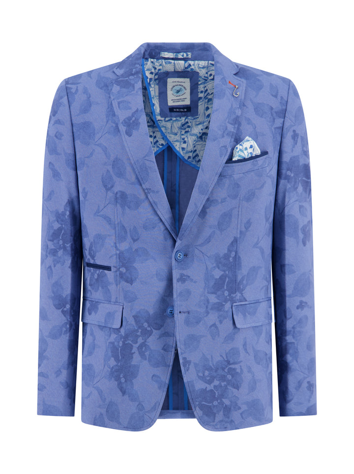 PRINTED PIQUE BLAZER (BLUE) - A FISH NAMED FRED