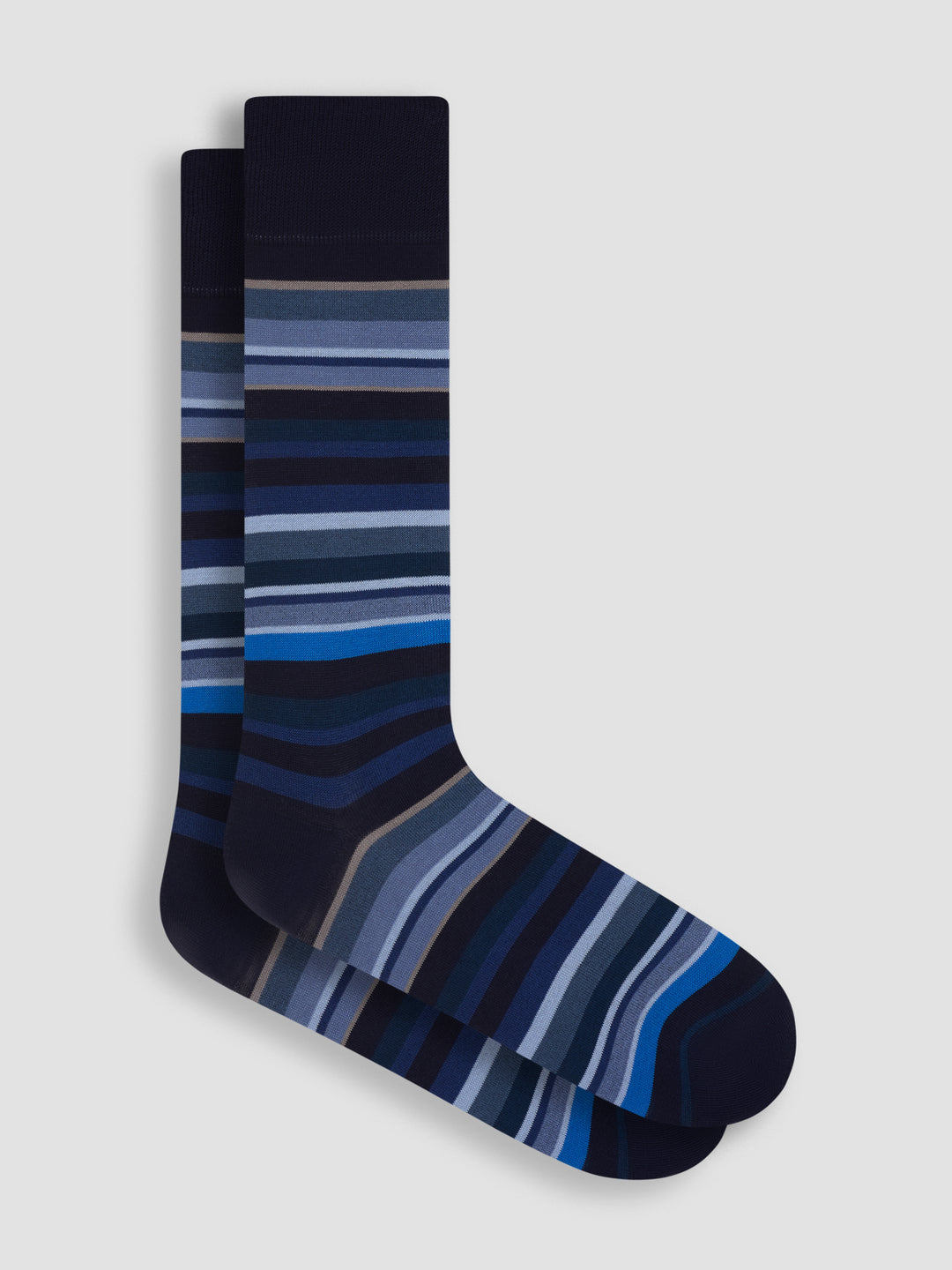 DRESS SOCKS STRIPE (NAVY) - BUGATCHI