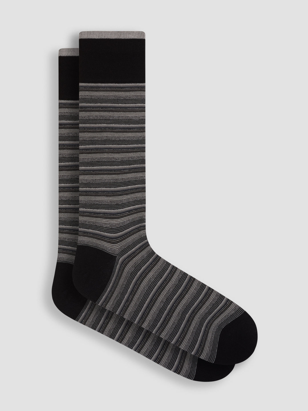 DRESS SOCKS STRIPE (BLACK) - BUGATCHI