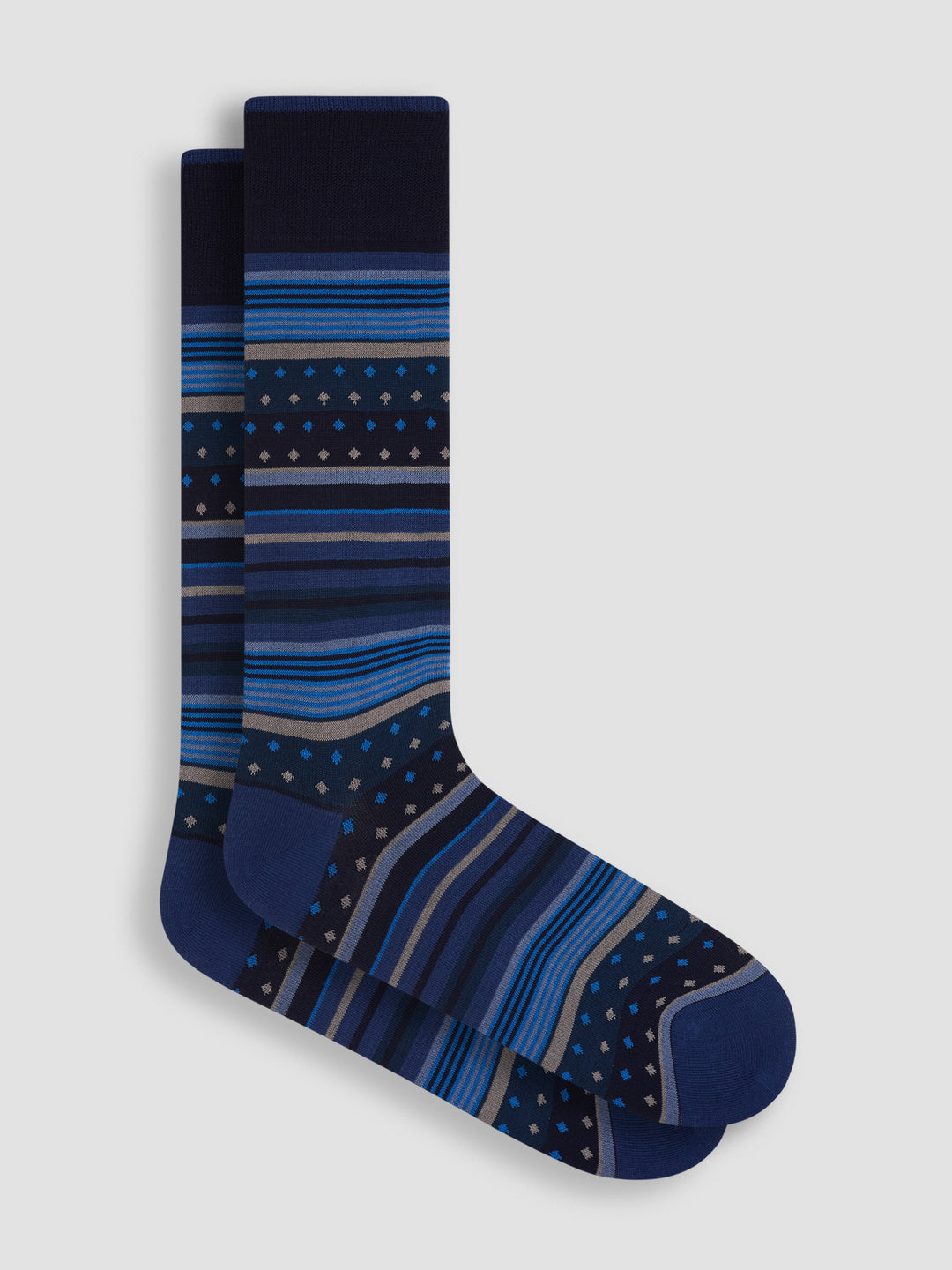 DRESS SOCKS STRIPE (NAVY) - BUGATCHI