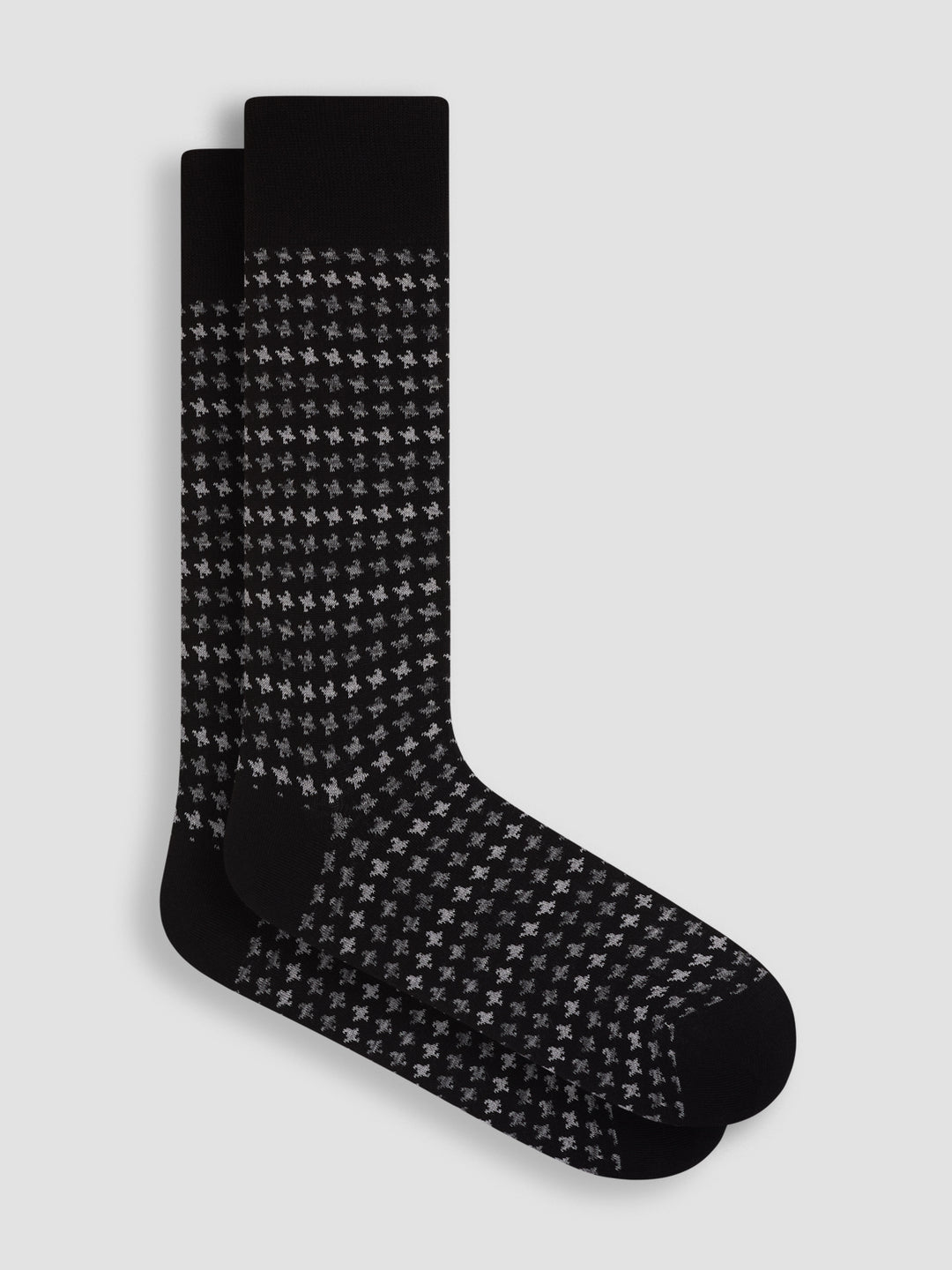 DRESS SOCKS HOUNDSTOOTH (BLACK) - BUGATCHI