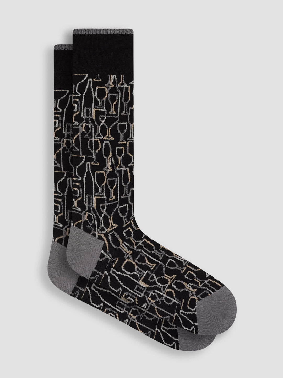 DRESS SOCKS BOTTLES (BLACK) - BUGATCHI