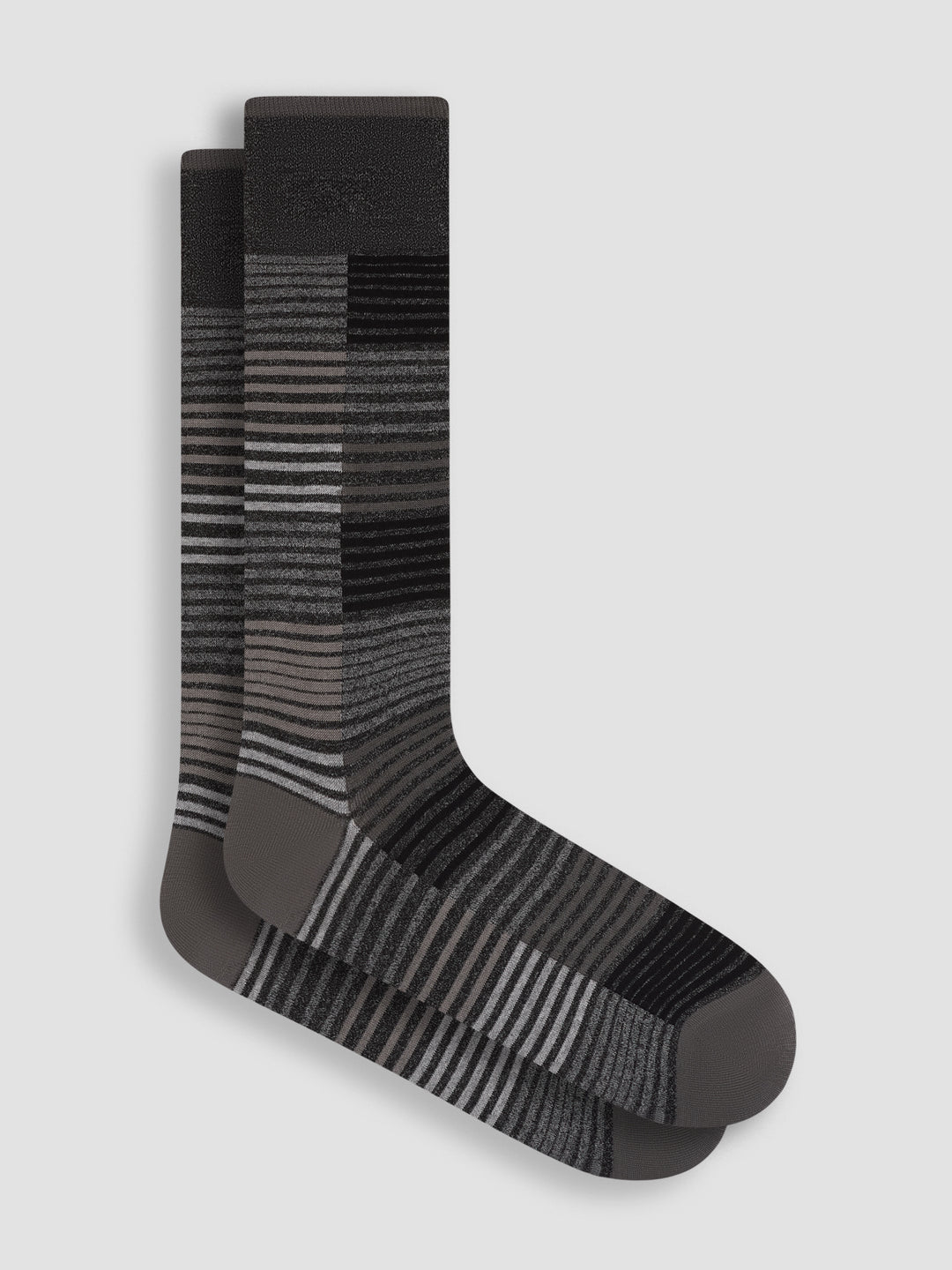 DRESS SOCKS STRIPES (BLACK) - BUGATCHI