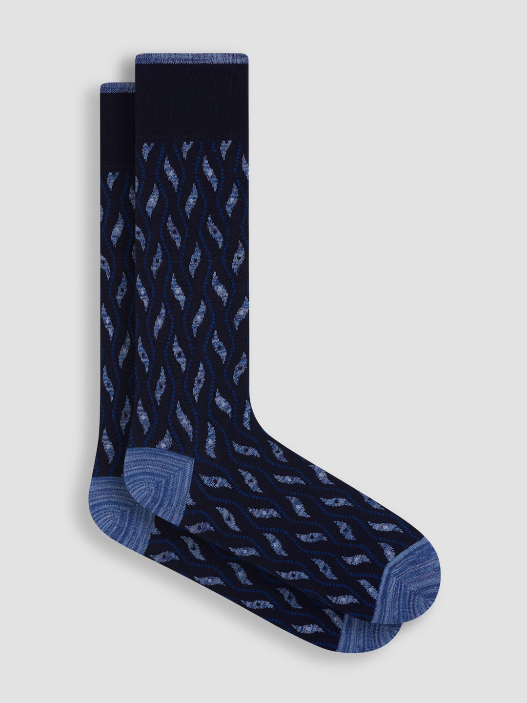 DRESS SOCKS WAVEY (NAVY) - BUGATCHI
