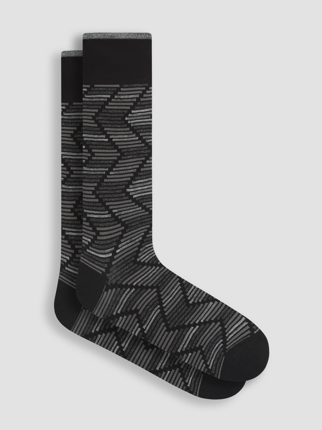 DRESS SOCKS LINES (BLACK) - BUGATCHI