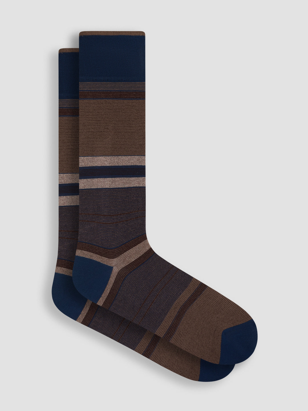 DRESS SOCKS STRIPE (MOCHA) - BUGATCHI