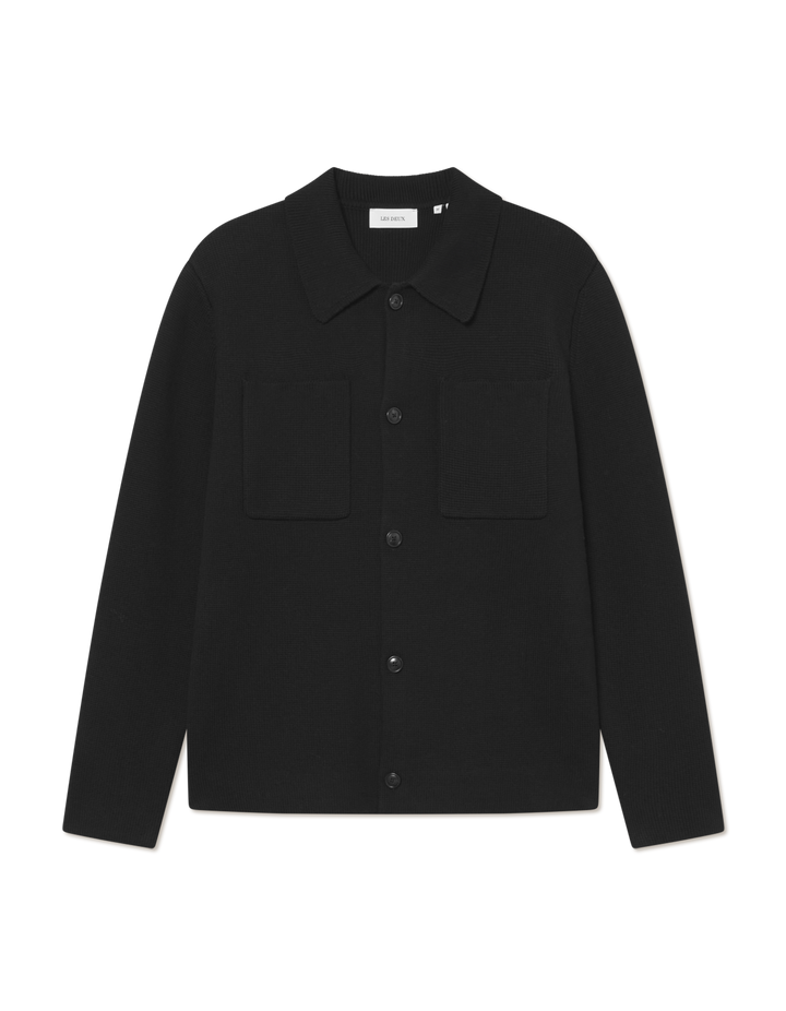 FISCHER COTTON OVERSHIRT (BLACK) - LES DEUX