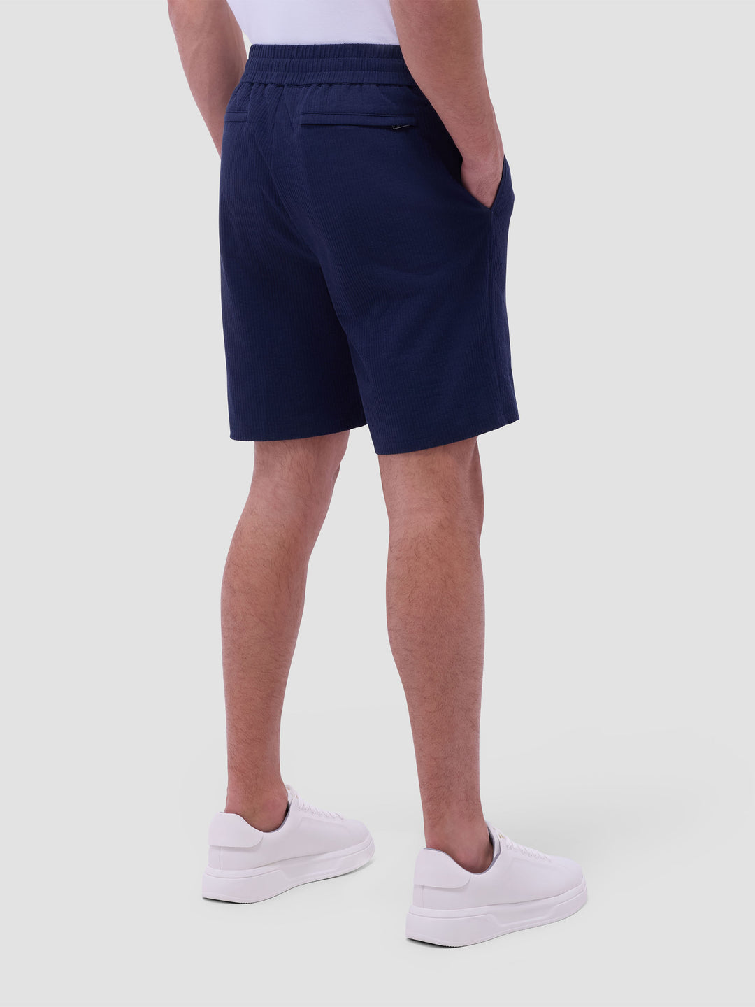 SEERSUCKER DRAWSTRING SHORT (NAVY) - BUGATCHI
