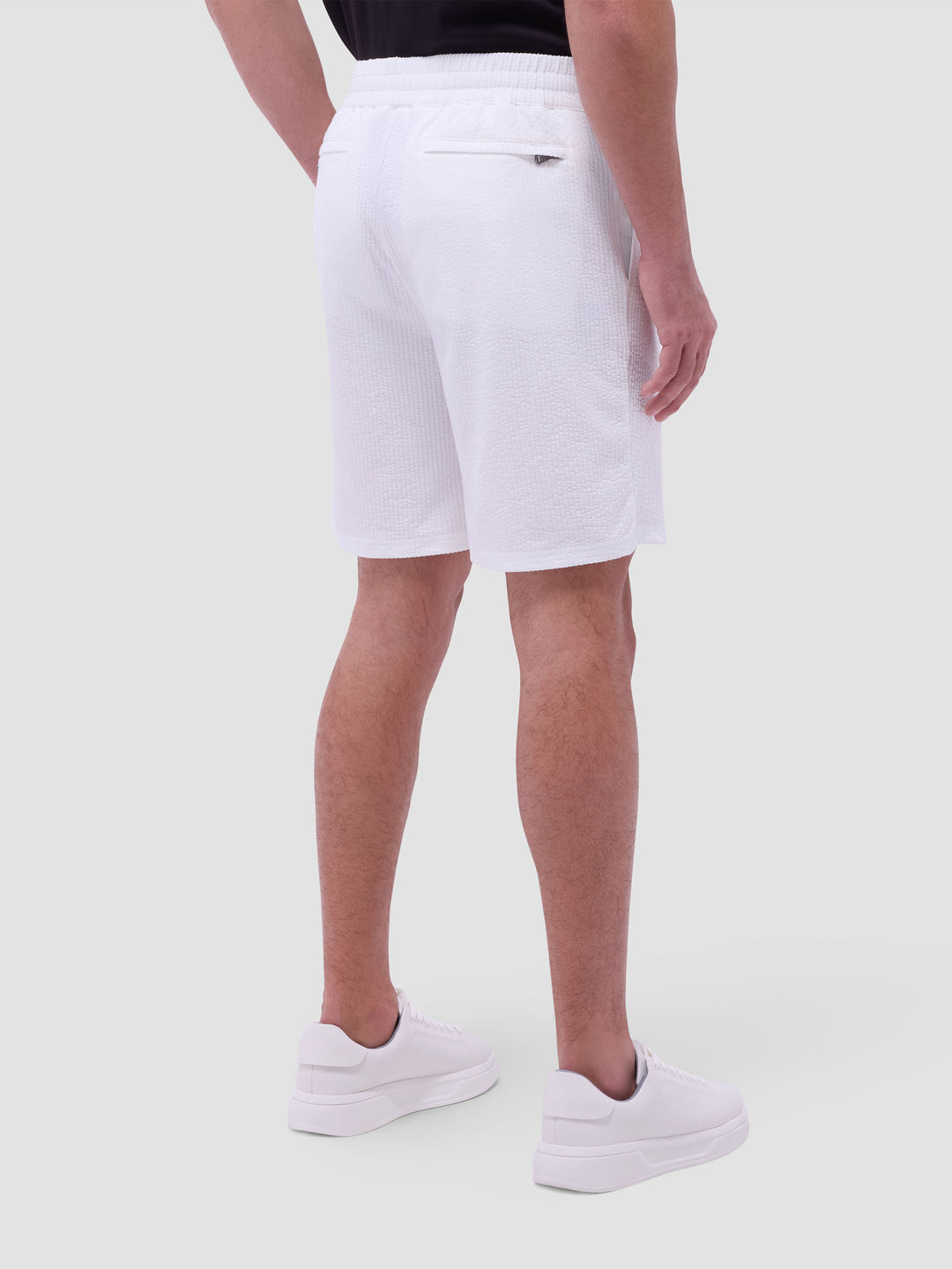 SEERSUCKER DRAWSTRING SHORT (WHITE) - BUGATCHI