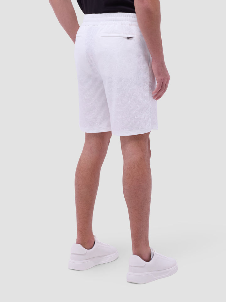 SEERSUCKER DRAWSTRING SHORT (WHITE) - BUGATCHI