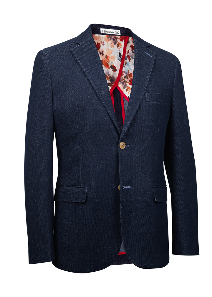 TERRY KNIT BLAZER (DENIM) - 7 DOWNIE