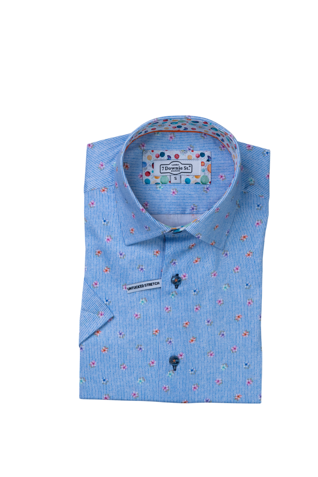 SHORT SLEEVE SHIRT (BLUE FLORAL) - 7 DOWNIE
