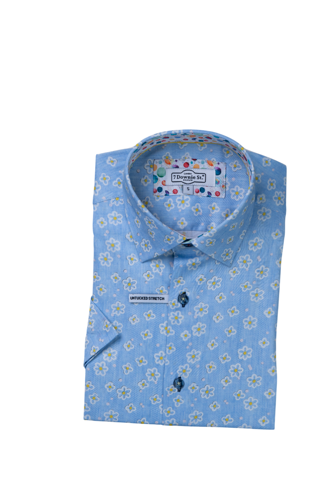 SHORT SLEEVE SHIRT (BLUE FLORAL) - 7 DOWNIE