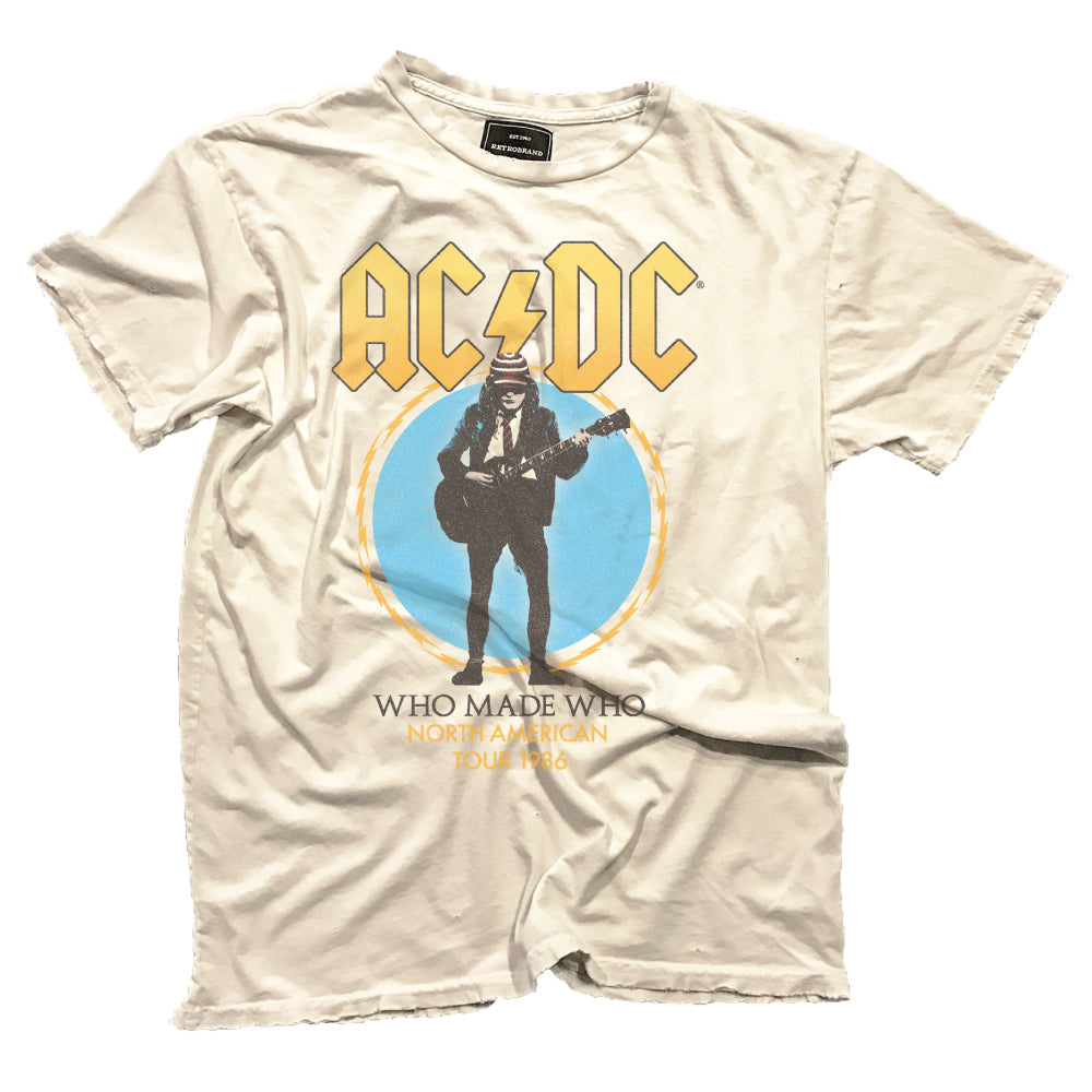 AC/DC T-SHIRT (WHITE) - RETRO BRAND – Jeff's Guyshop