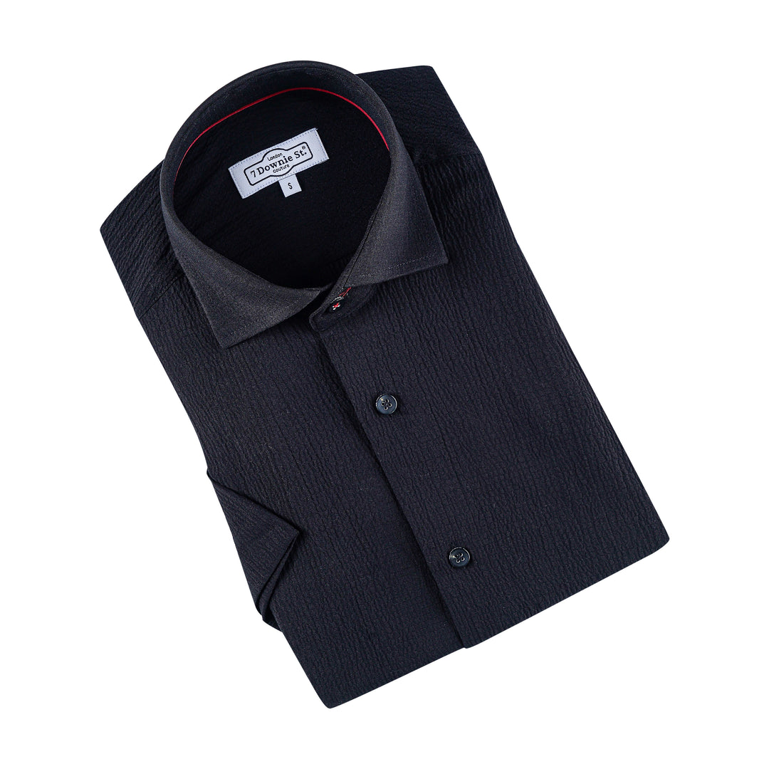 SHORT SLEEVE SHIRT (BLACK) - 7 DOWNIE